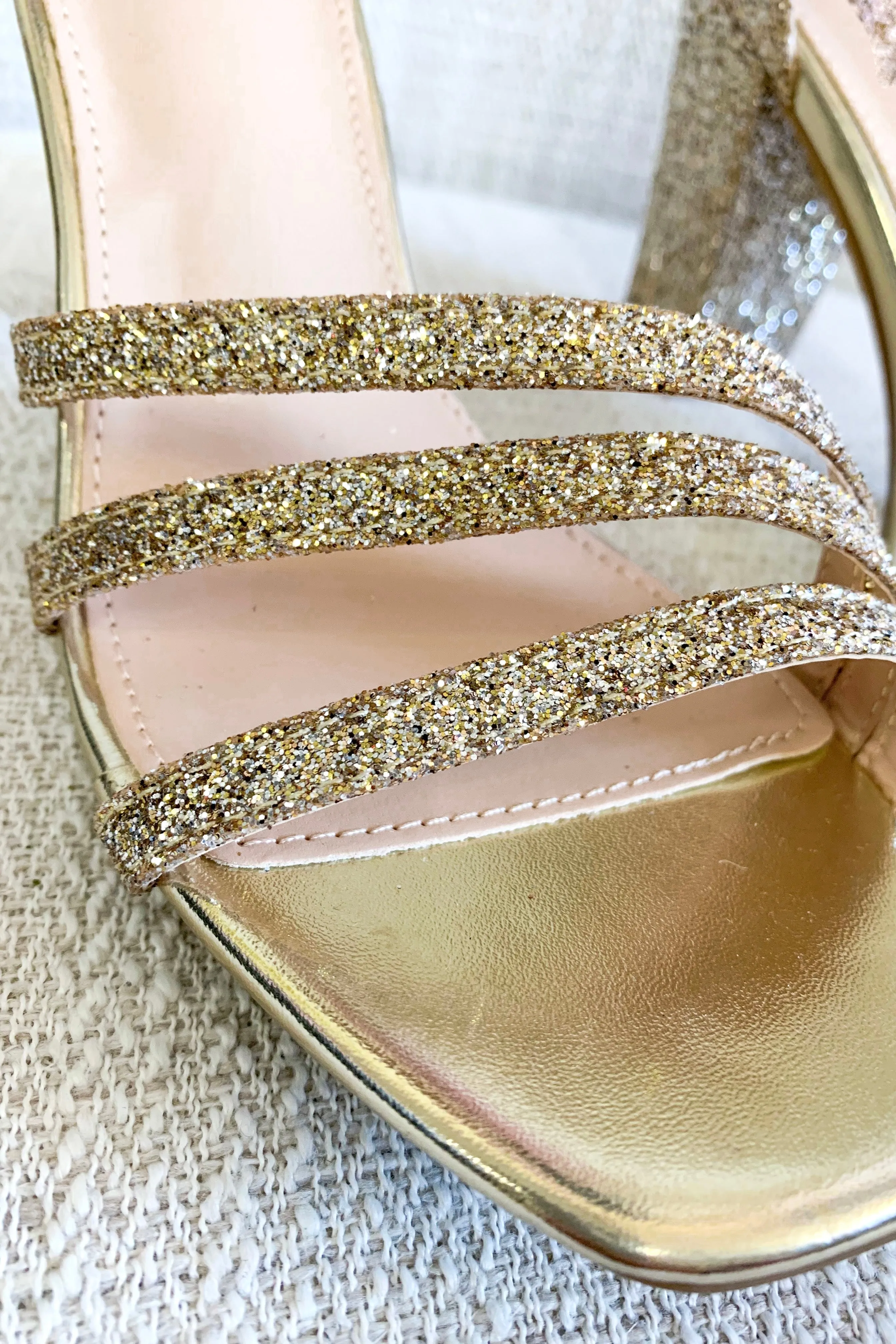 Off The Chart Glitter Heels | Gold