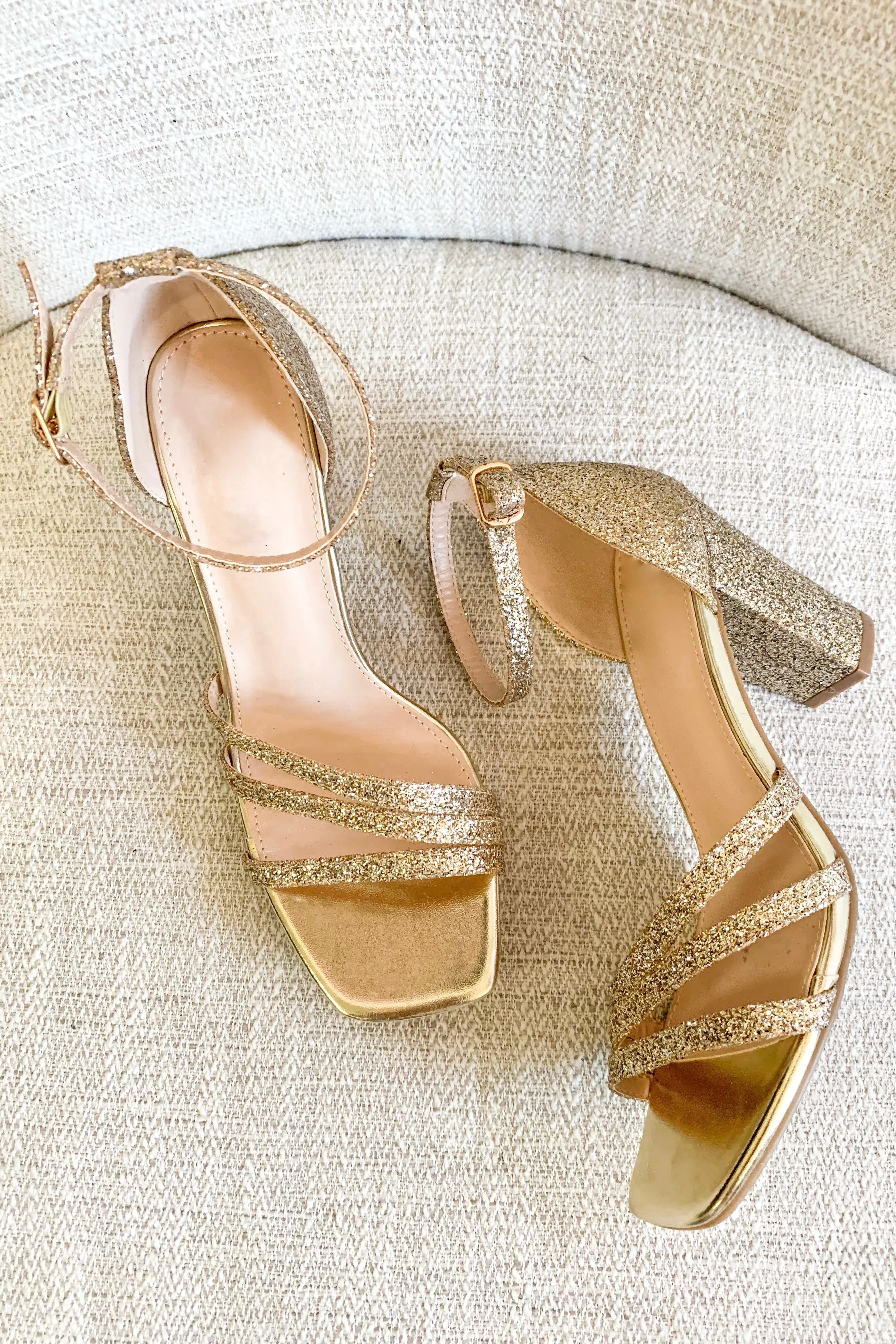 Off The Chart Glitter Heels | Gold