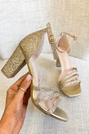 Off The Chart Glitter Heels | Gold