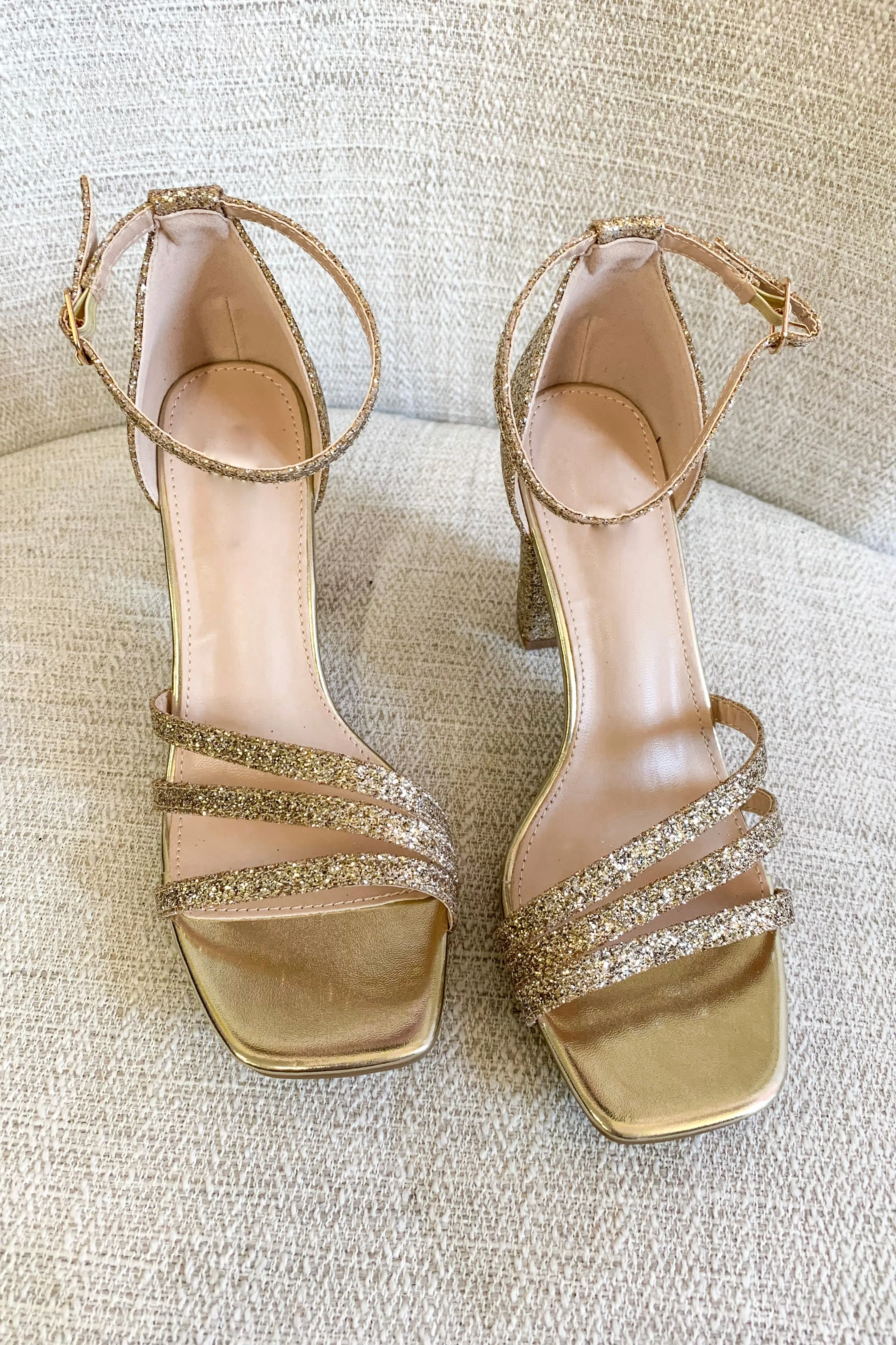 Off The Chart Glitter Heels | Gold