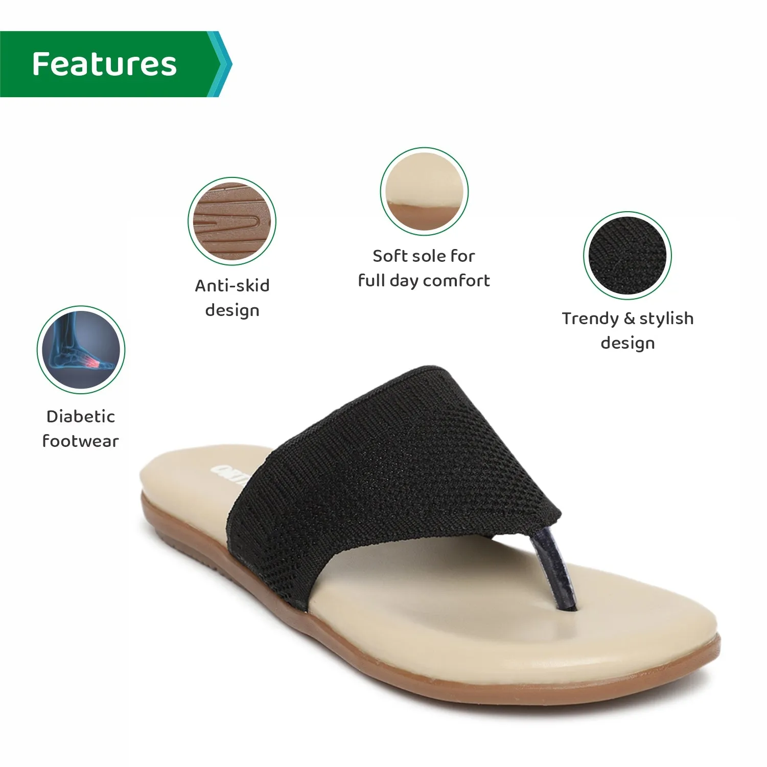 ORTHO JOY Fancy Comfortable flat sandals for women