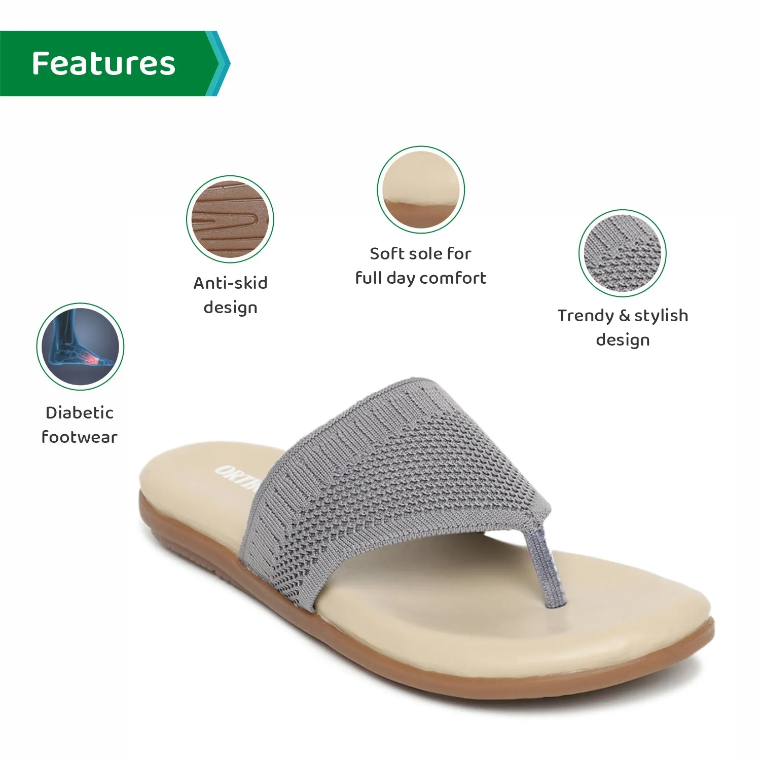 ORTHO JOY Fancy Comfortable flat sandals for women