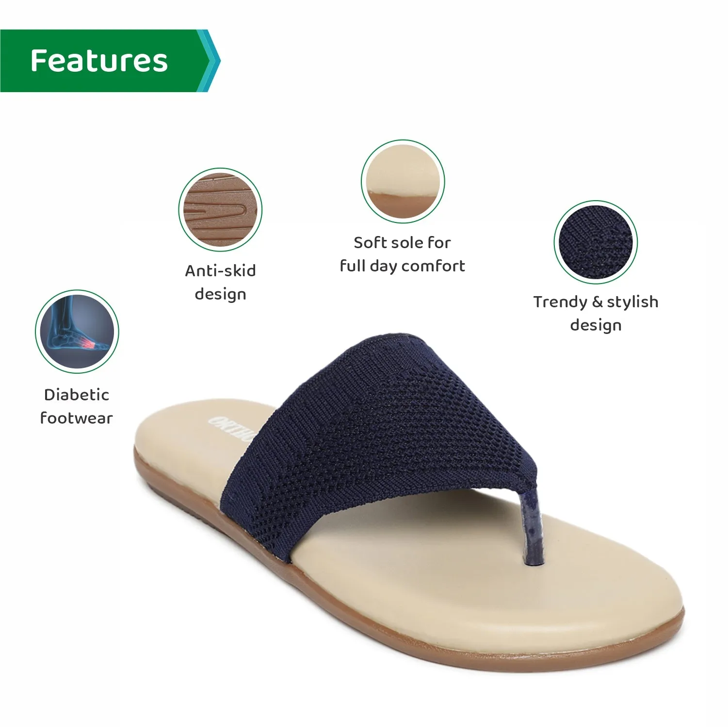 ORTHO JOY Fancy Comfortable flat sandals for women