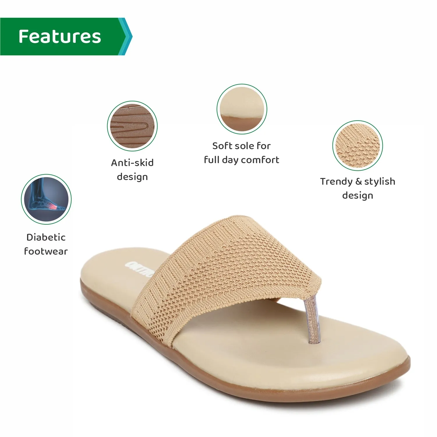 ORTHO JOY Fancy Comfortable flat sandals for women