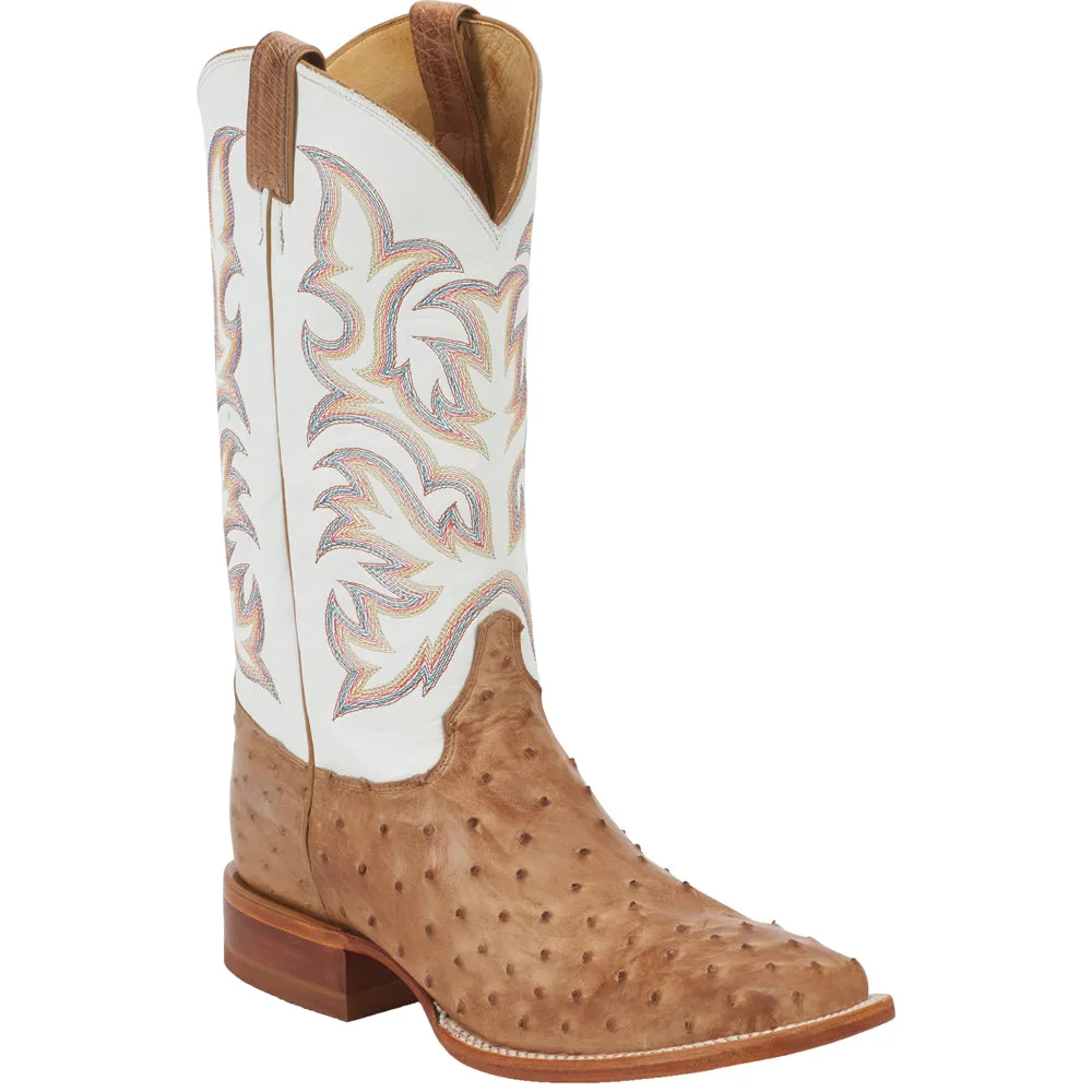 Pascoe Ostrich Embroidered Square Toe Cowboy Boots