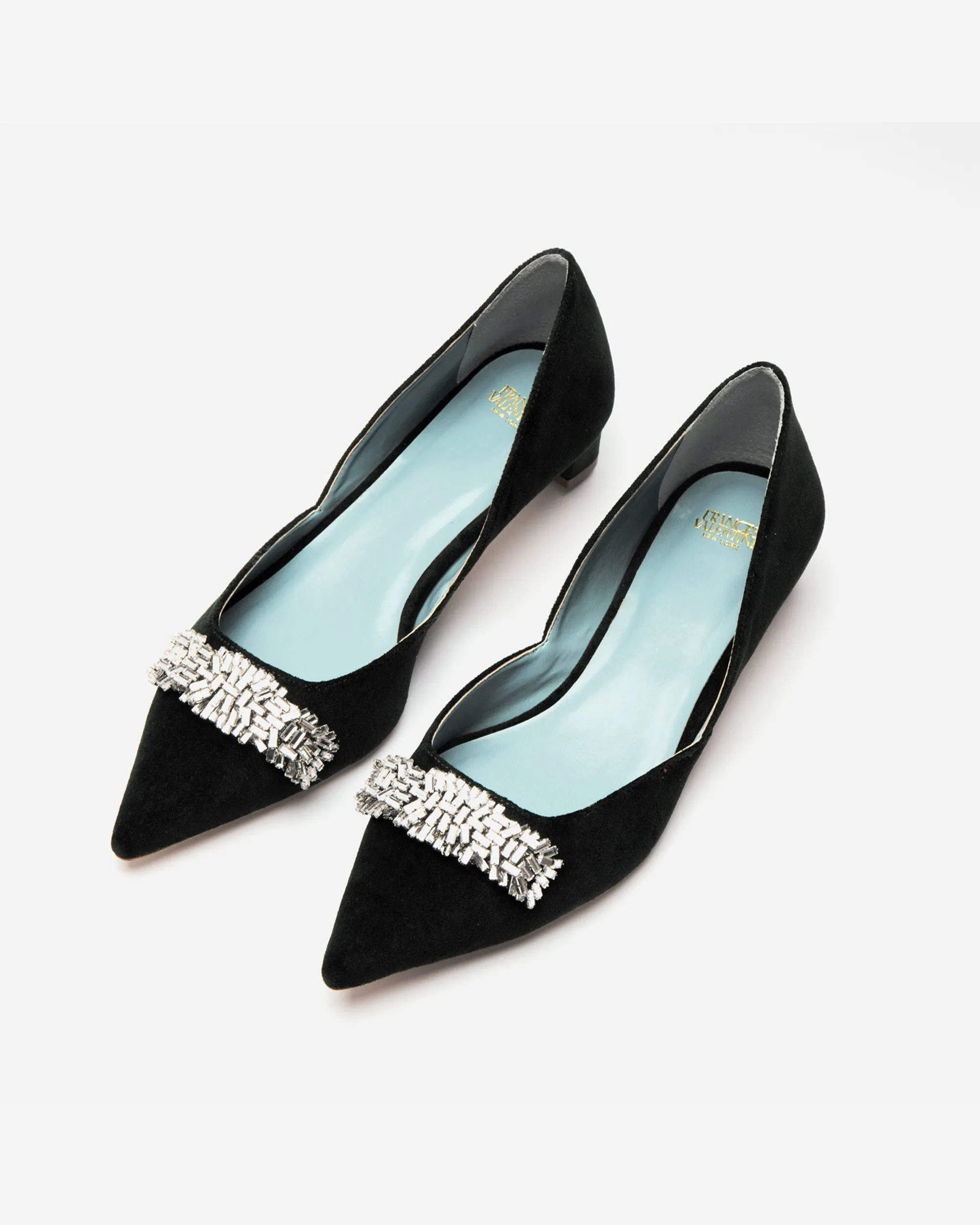 Paula Mini Block Heel Velvet Black