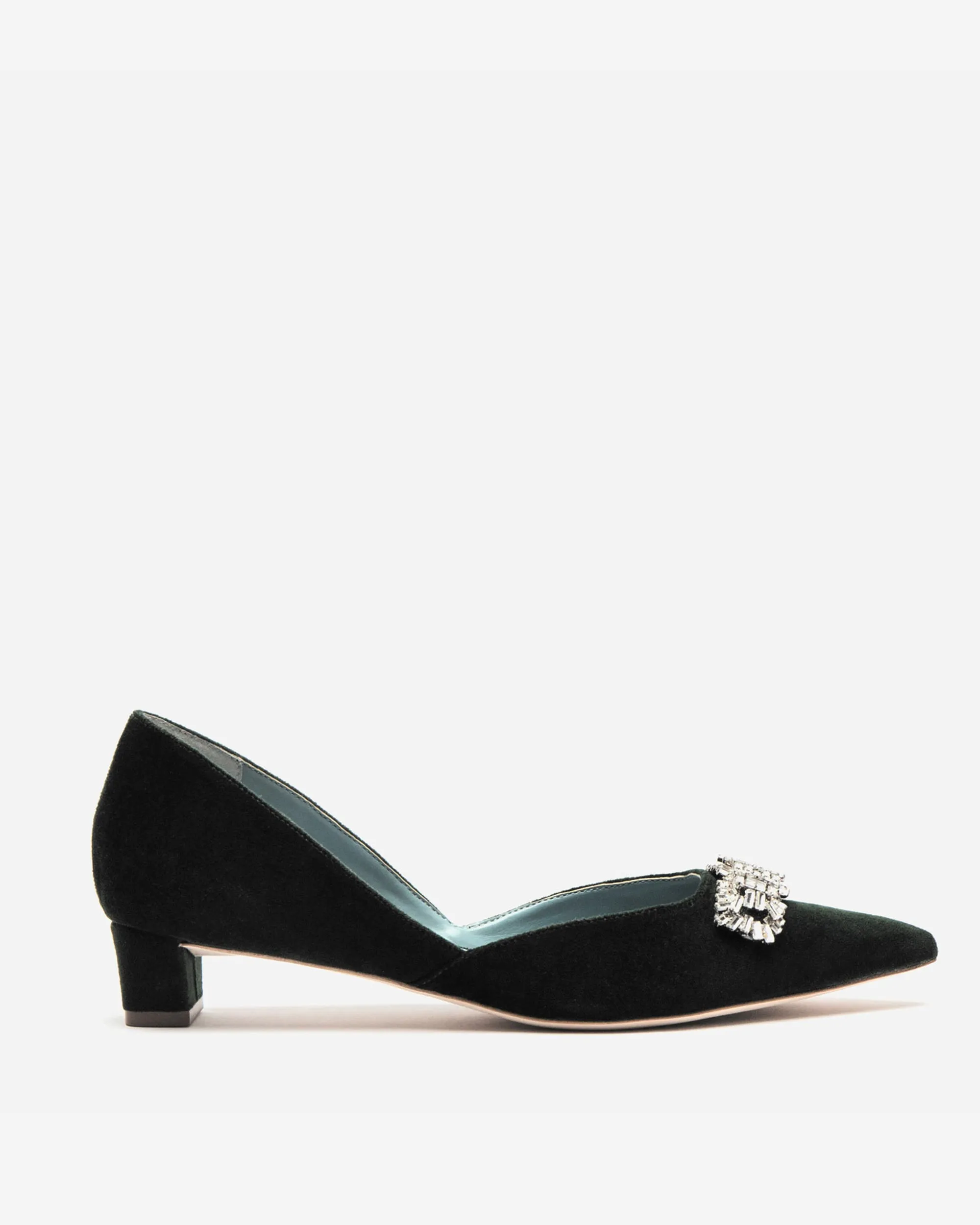 Paula Mini Block Heel Velvet Black