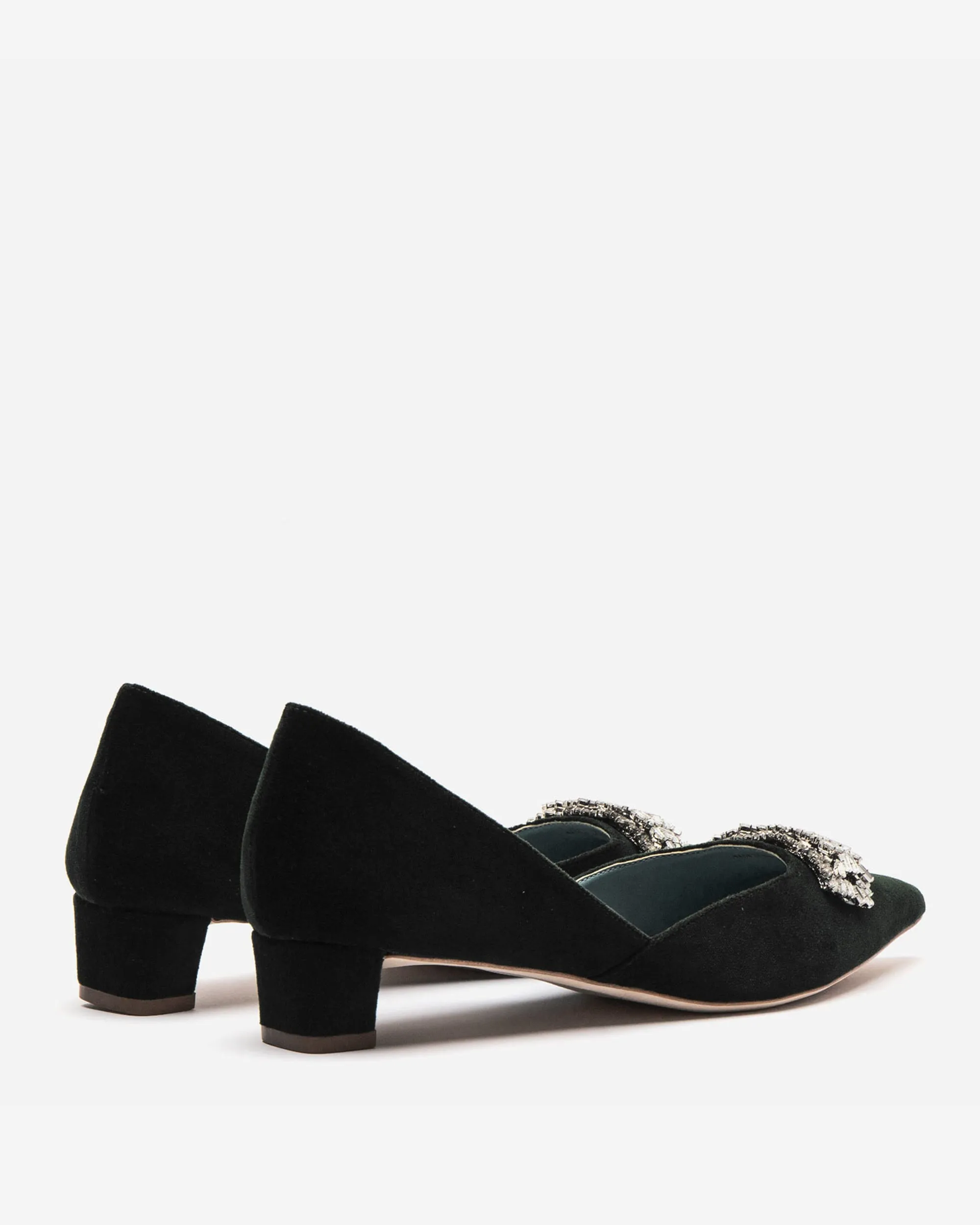 Paula Mini Block Heel Velvet Black