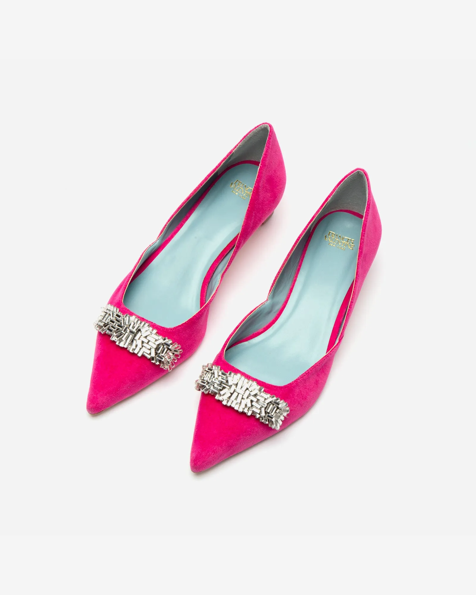 Paula Mini Block Heel Velvet Pink