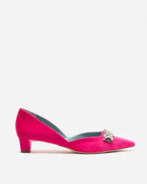 Paula Mini Block Heel Velvet Pink