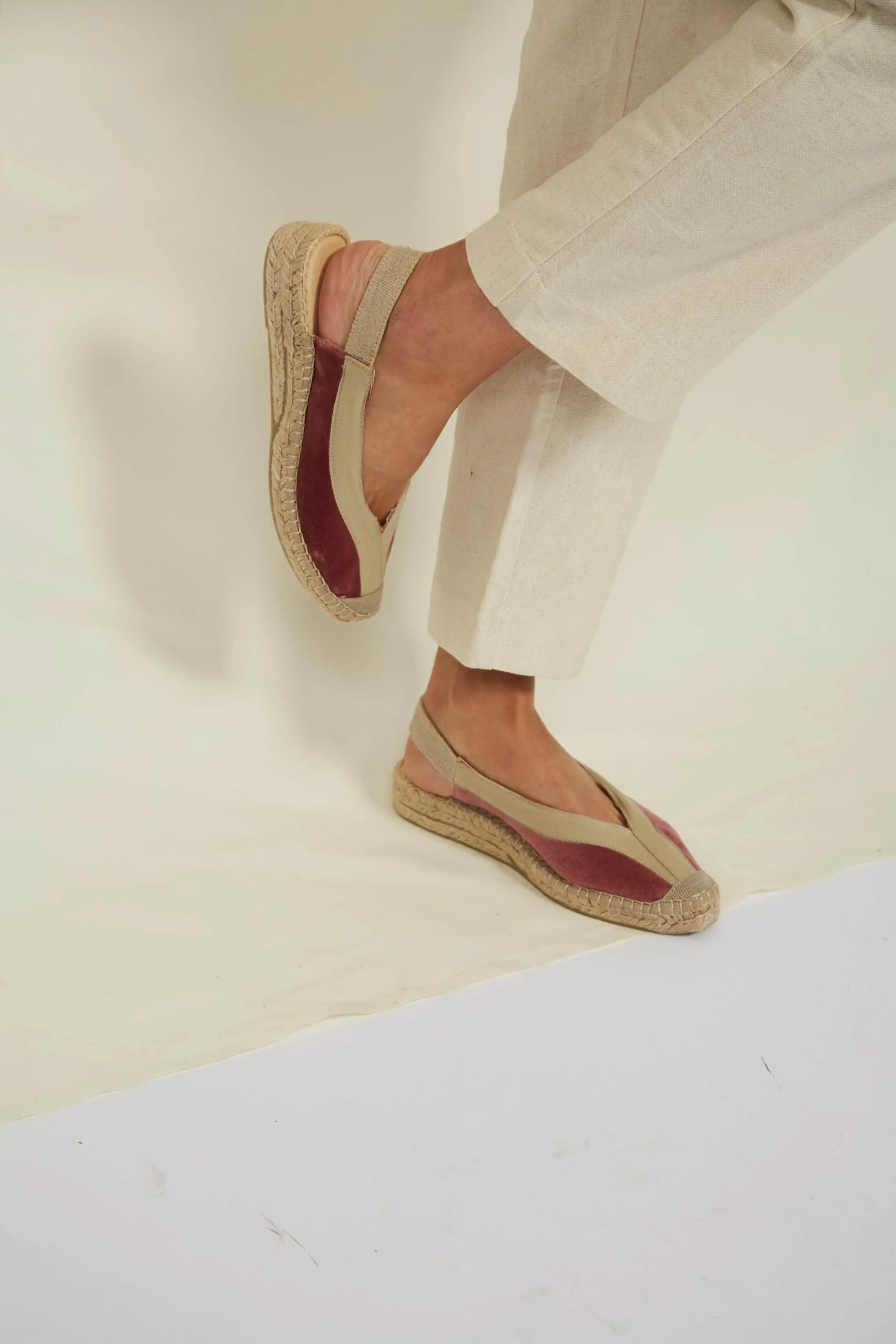 Pedraza Velvet Vegan Slingback Espadrille Sandals | Pink