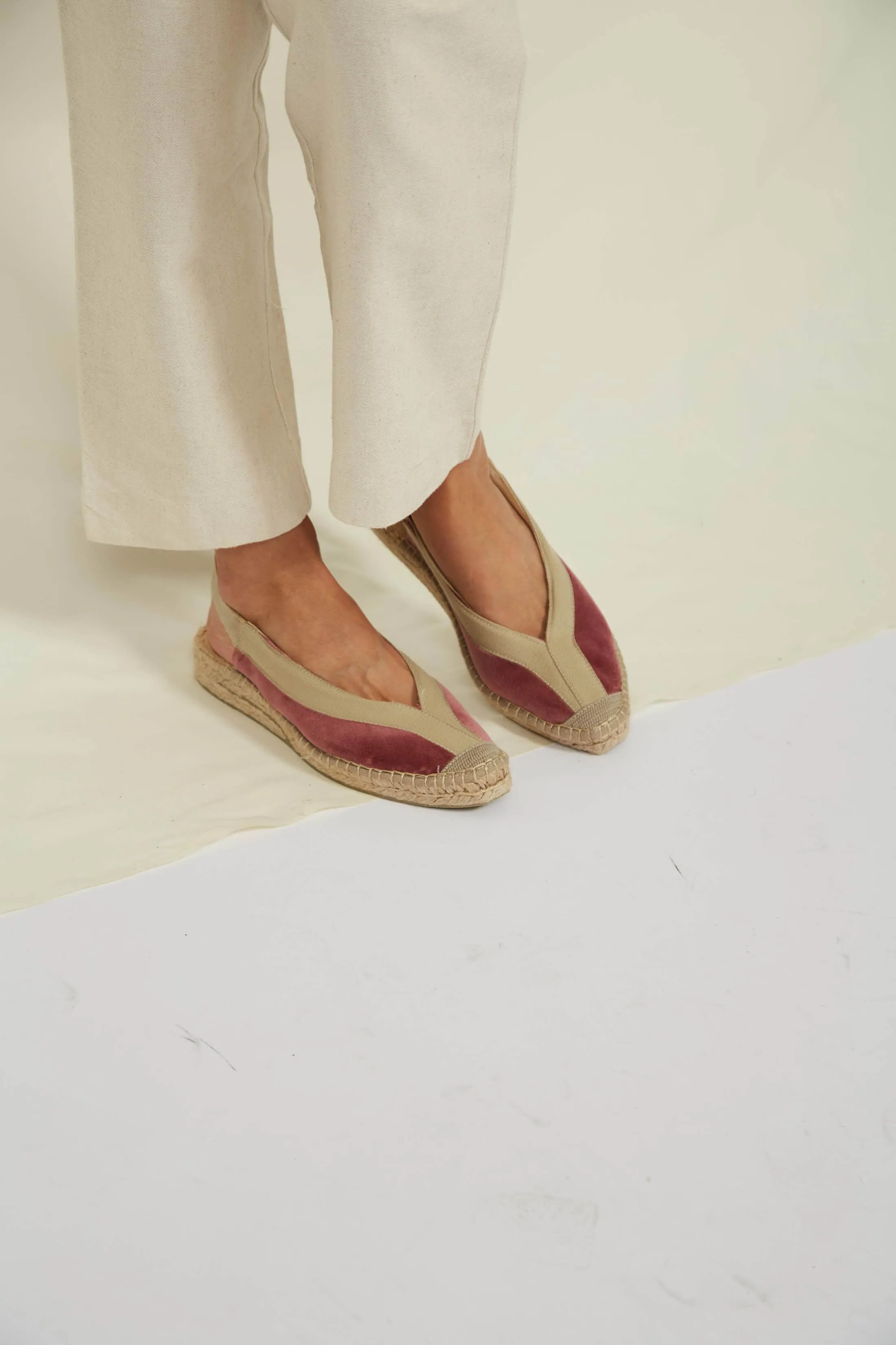 Pedraza Velvet Vegan Slingback Espadrille Sandals | Pink