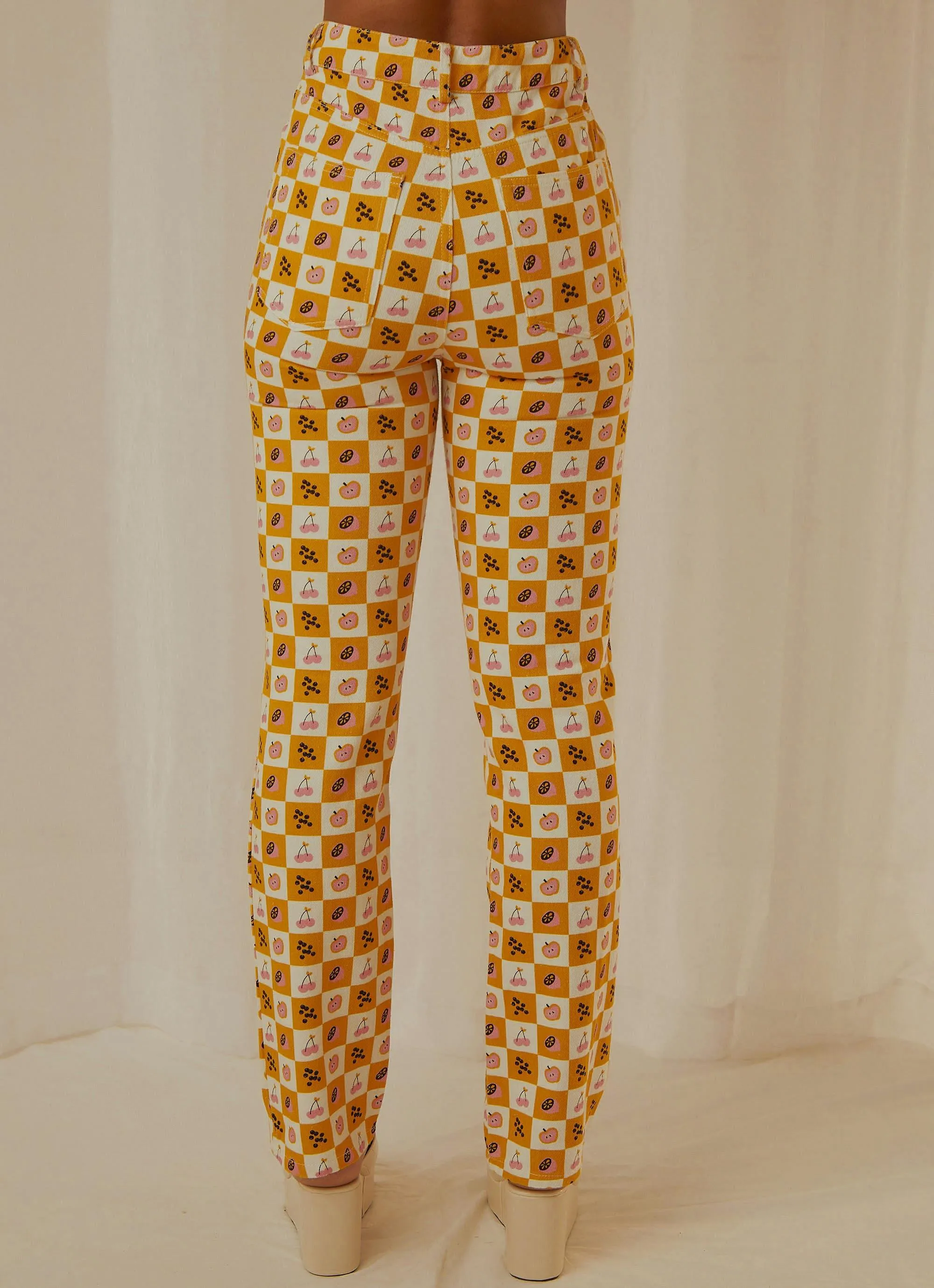 Pina Colada Pants - Fruit Checkers