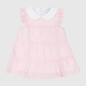 Pink Ruffled Sleeveless Dress