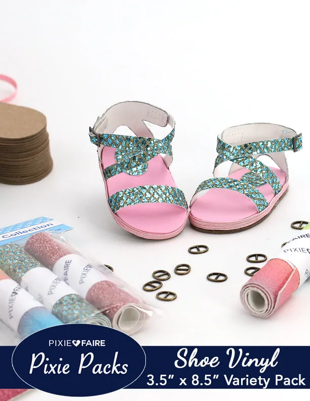 Pixie Packs Shoe Vinyl - Pink, Blue Sparkle