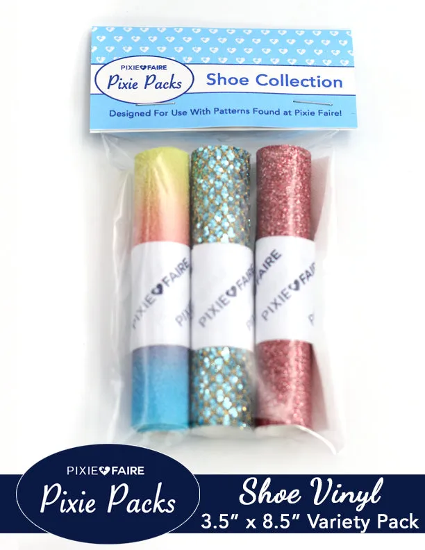 Pixie Packs Shoe Vinyl - Pink, Blue Sparkle