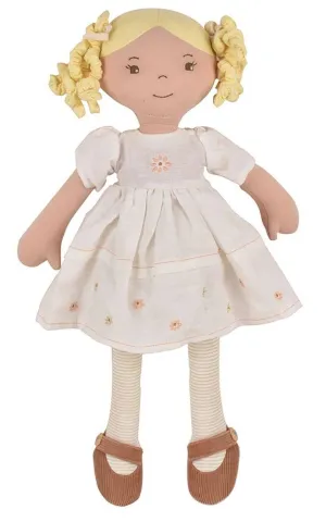 Priscy Blonde Haired Doll in White Linen Dress