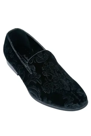 "Marcel" Black Velvet Frederico Leone Tuxedo Shoes