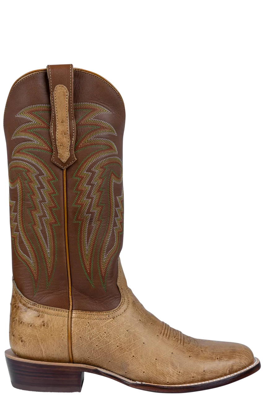 R. Watson Smooth Ostrich Roper Boots - Antique Saddle