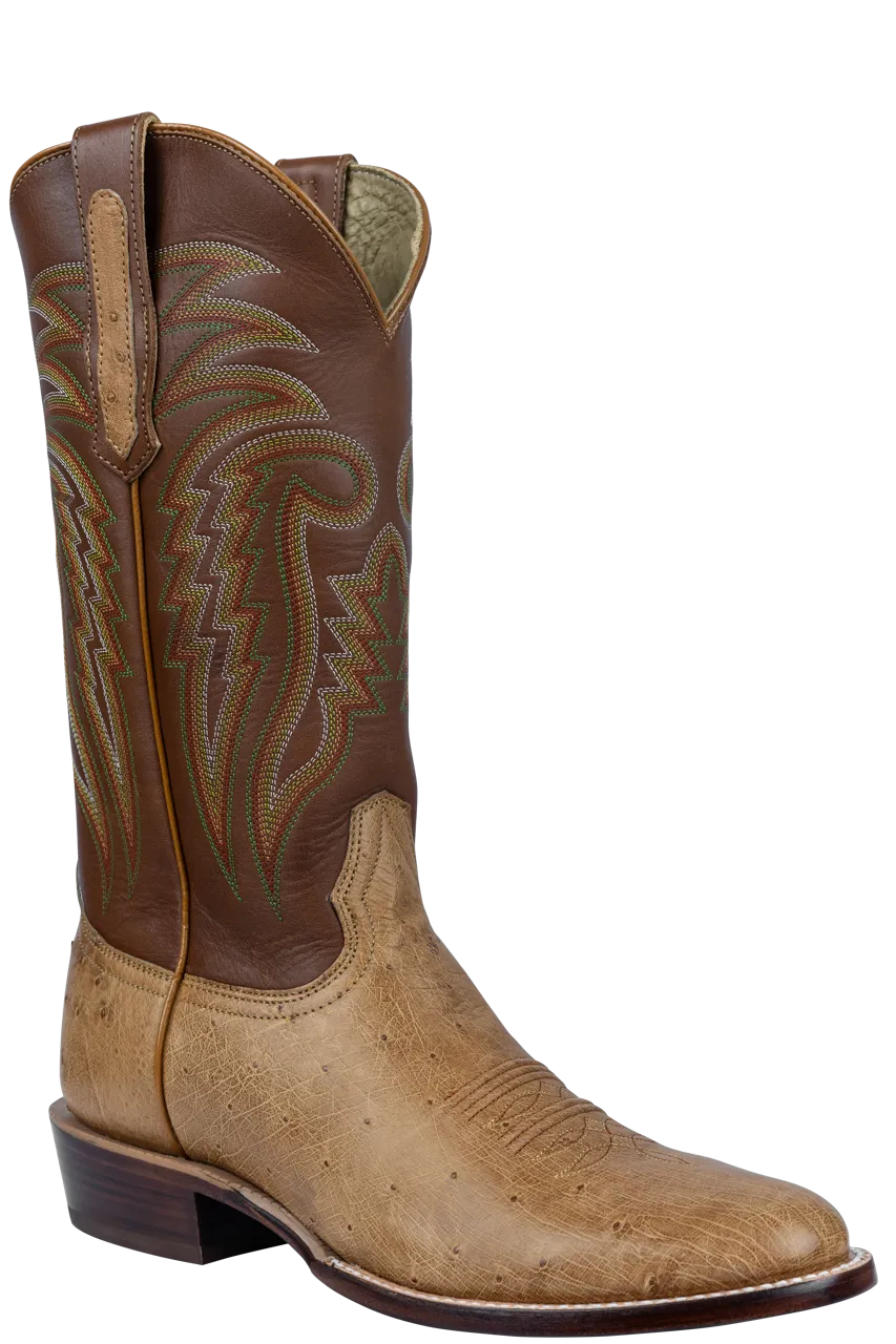 R. Watson Smooth Ostrich Roper Boots - Antique Saddle