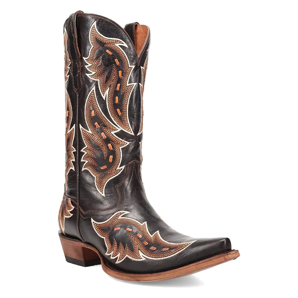 Racer Embroidered Snip Toe Cowboy Boots