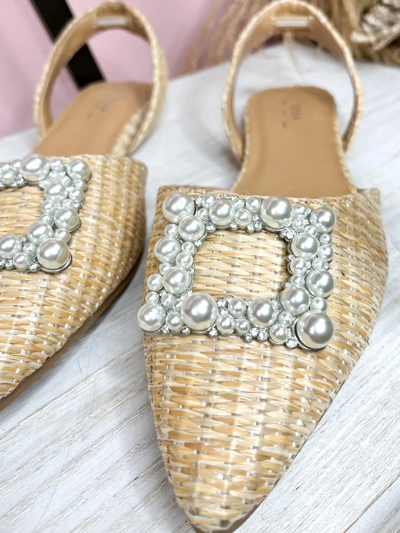 Raffia Slingback Flat Sandal