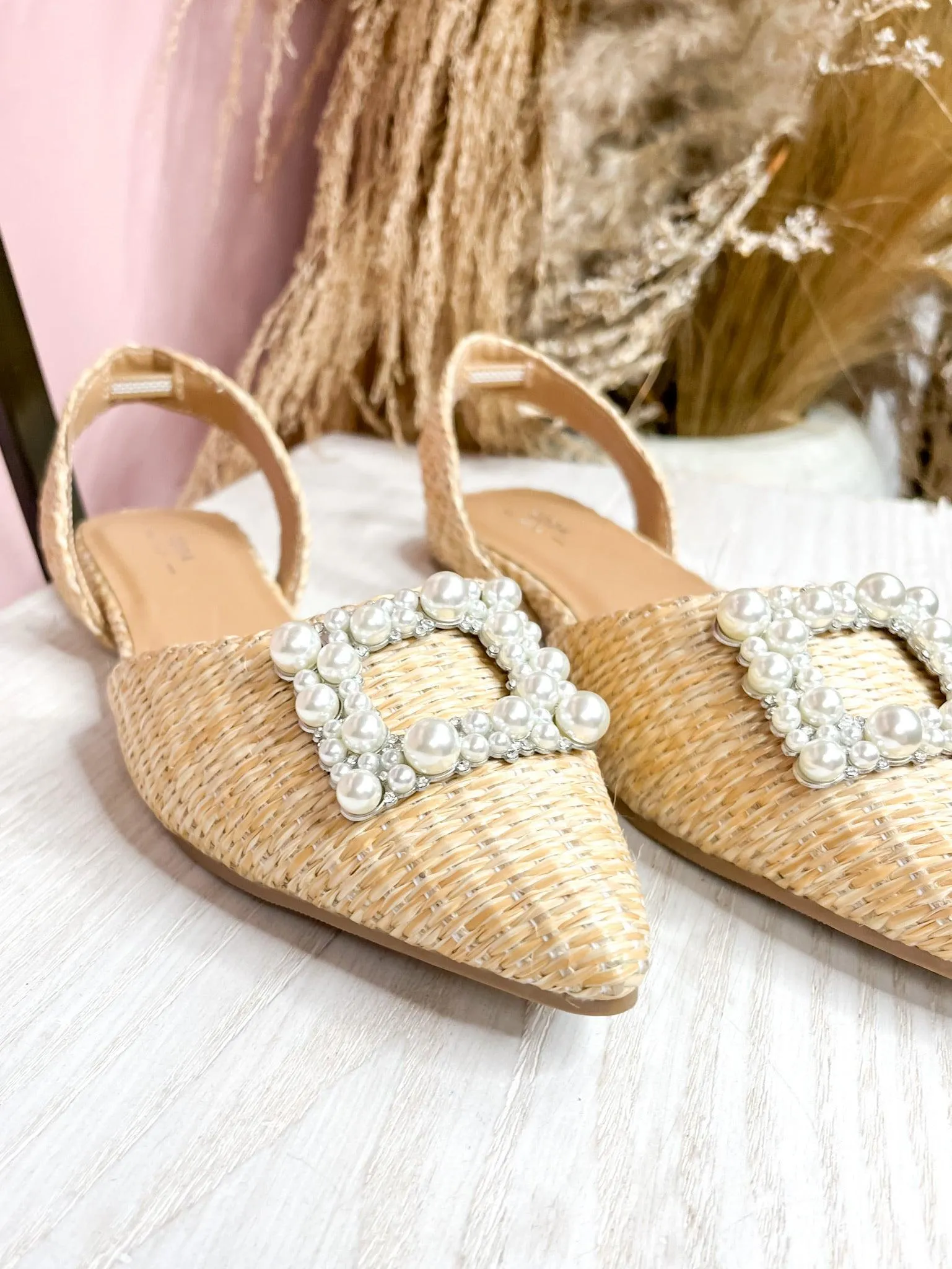 Raffia Slingback Flat Sandal