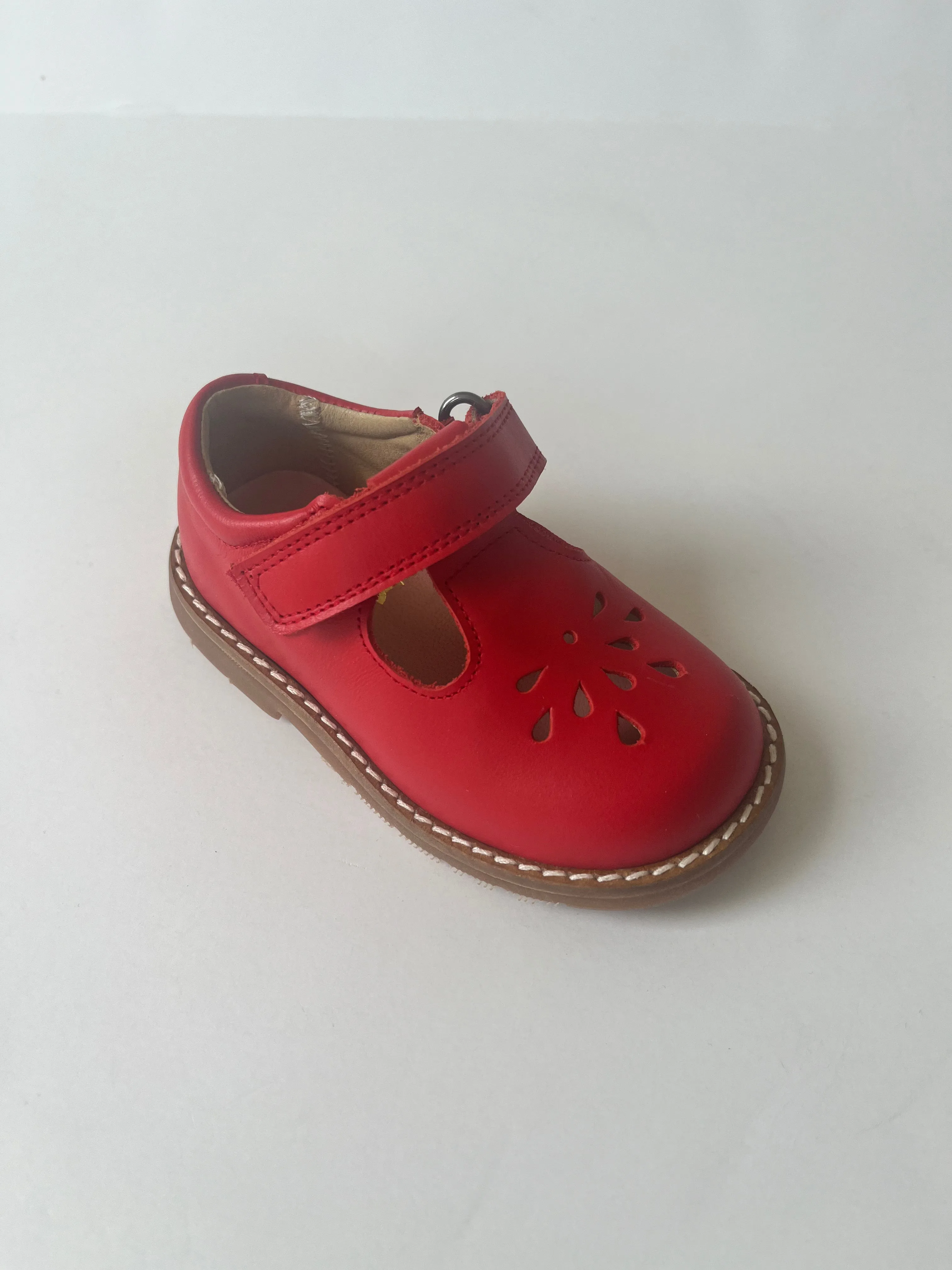 Red t-strap velcro school shoe (11)