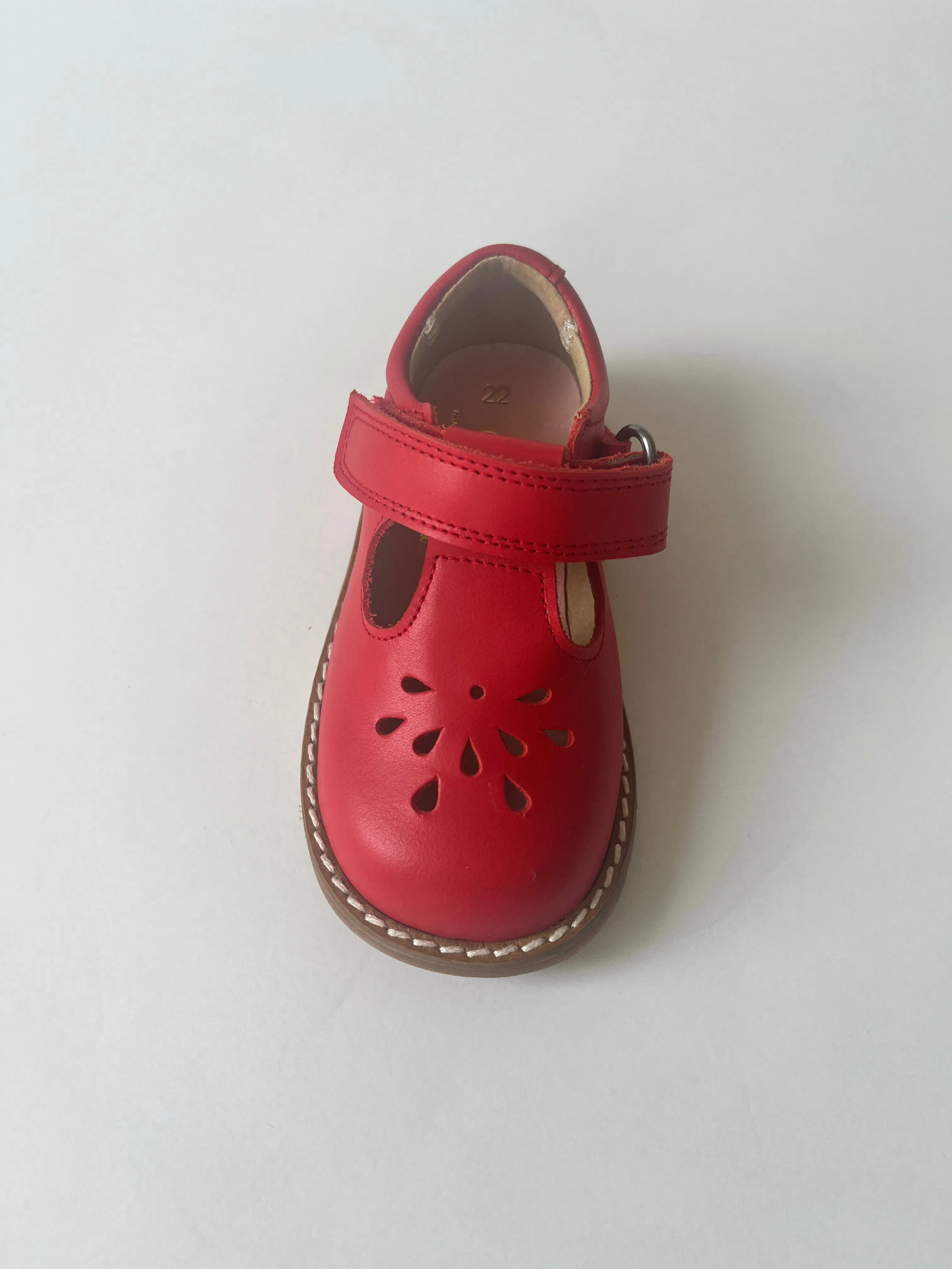 Red t-strap velcro school shoe (11)