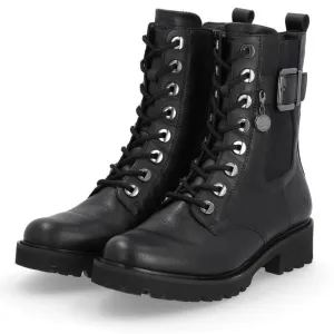 Remonte D8668 Marusha 68 Black Leather Combat Boot (Women's)