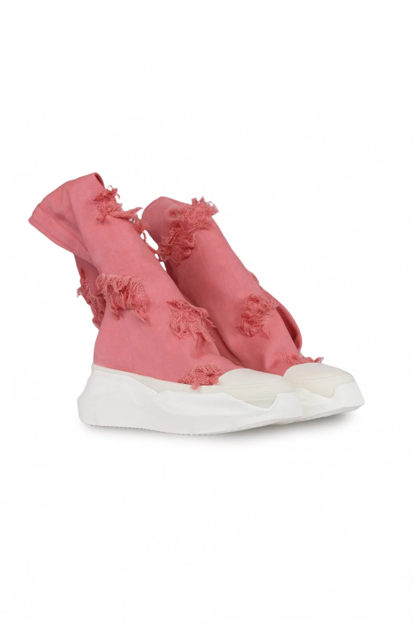 Rick Owens drkshdw Pink Distressed Abstract Socks Sneakers