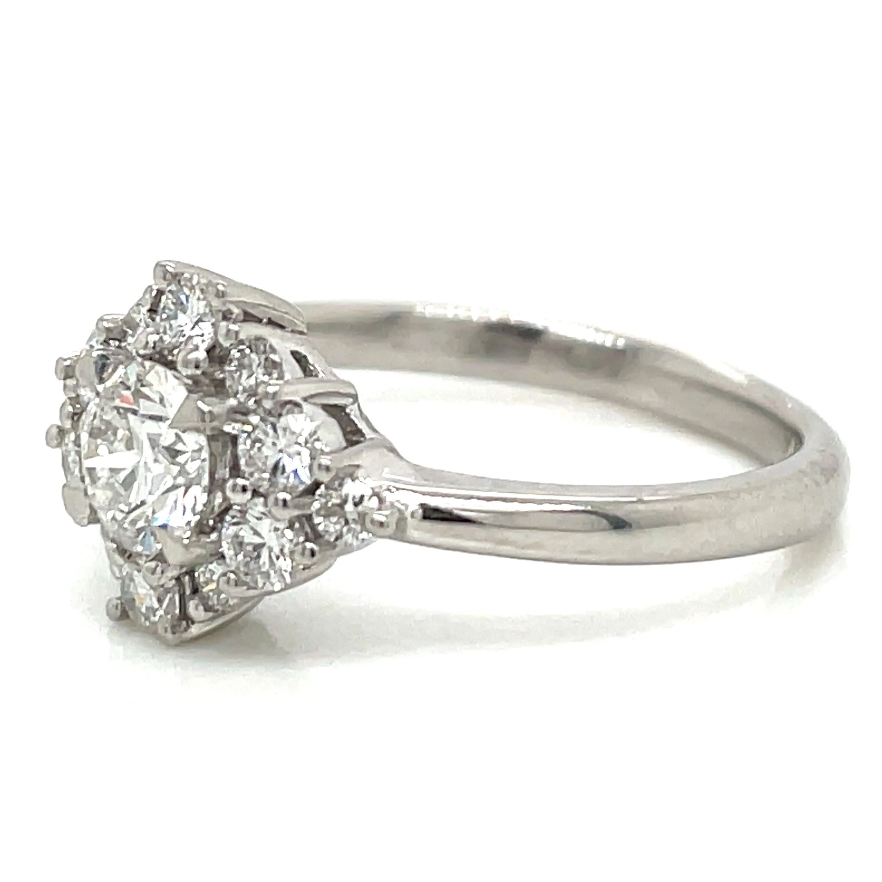 Roberta - Platinum Round Brilliant Centre Cluster Earth Grown Diamond Engagement Ring