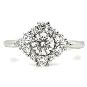 Roberta - Platinum Round Brilliant Centre Cluster Earth Grown Diamond Engagement Ring