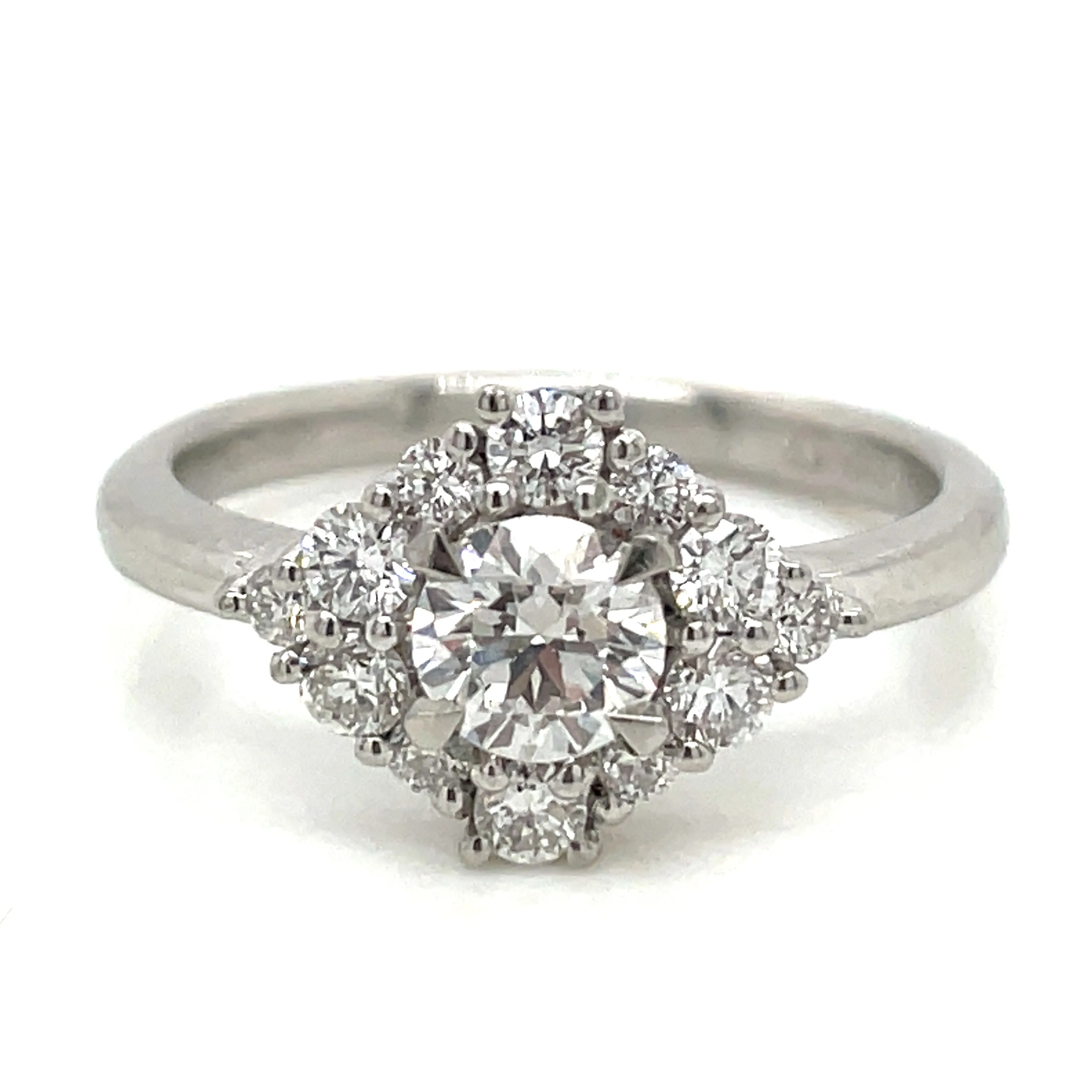 Roberta - Platinum Round Brilliant Centre Cluster Earth Grown Diamond Engagement Ring