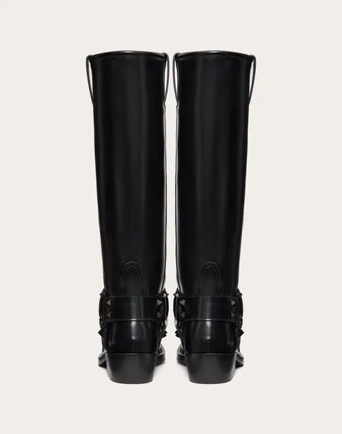 ROCKSTUD CALFSKIN BIKER BOOT 40MM