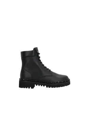 Rockstud Leather Combat Boots