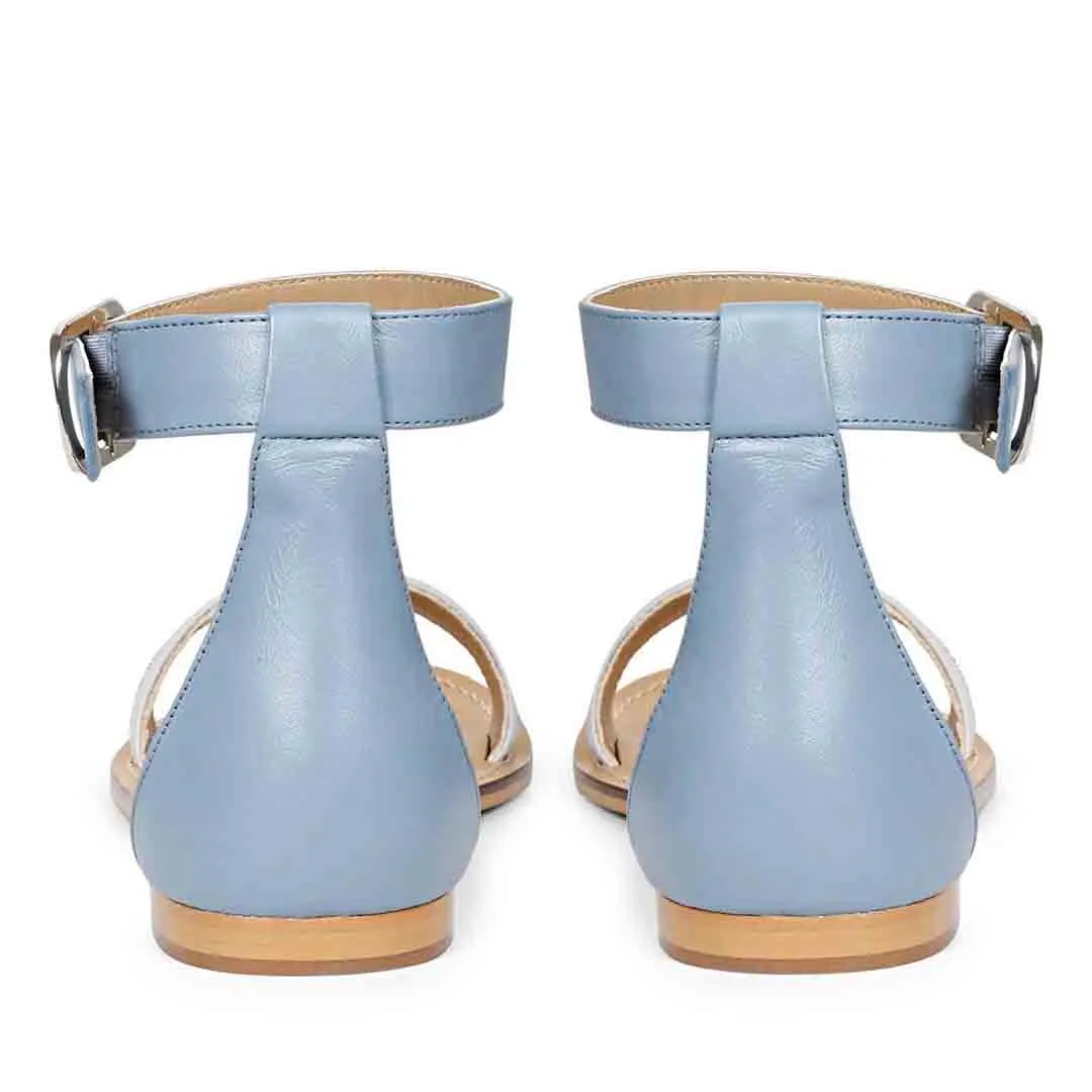 Saint Donelle Zip Decor Lilac Leather Sandals