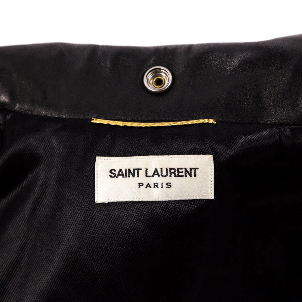 Saint Laurent Black Lamb Leather Biker Jacket Size S | FR 38