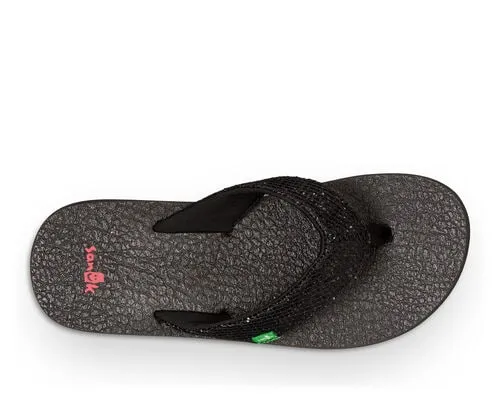 Sanuk Lil Yoga Glitter Black