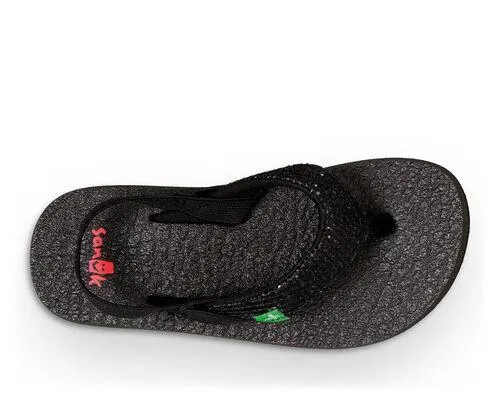 Sanuk Lil Yoga Glitter Black