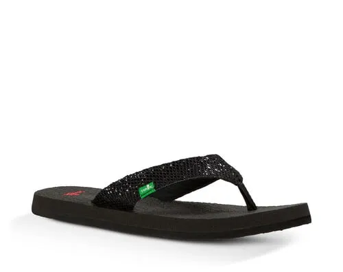 Sanuk Lil Yoga Glitter Black