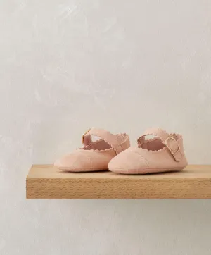 Scallop Pram Shoes - Pink