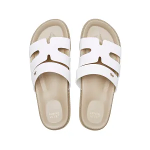 Sena Plain Flat Sandals Check White