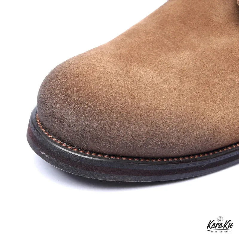 Side-Zip Cow Suede Desert Work Boots