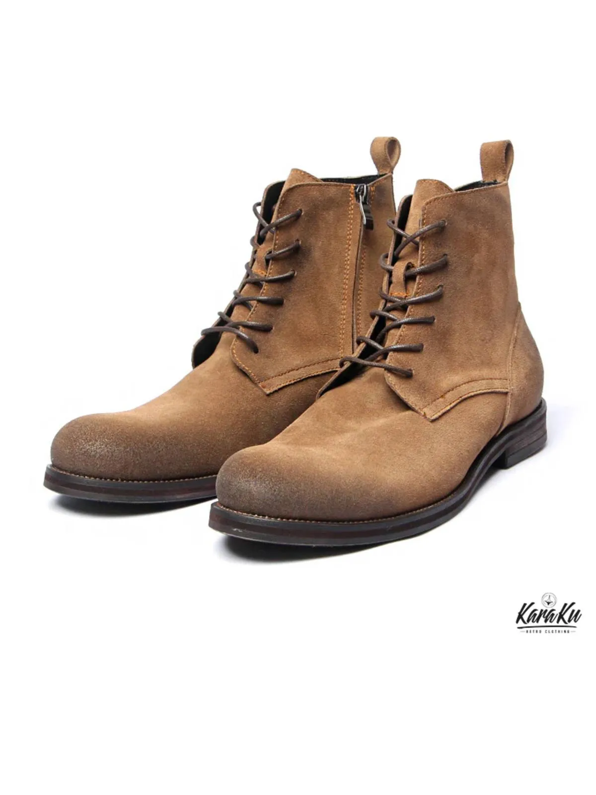 Side-Zip Cow Suede Desert Work Boots