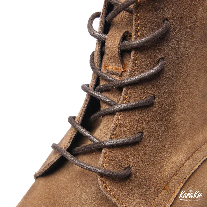 Side-Zip Cow Suede Desert Work Boots