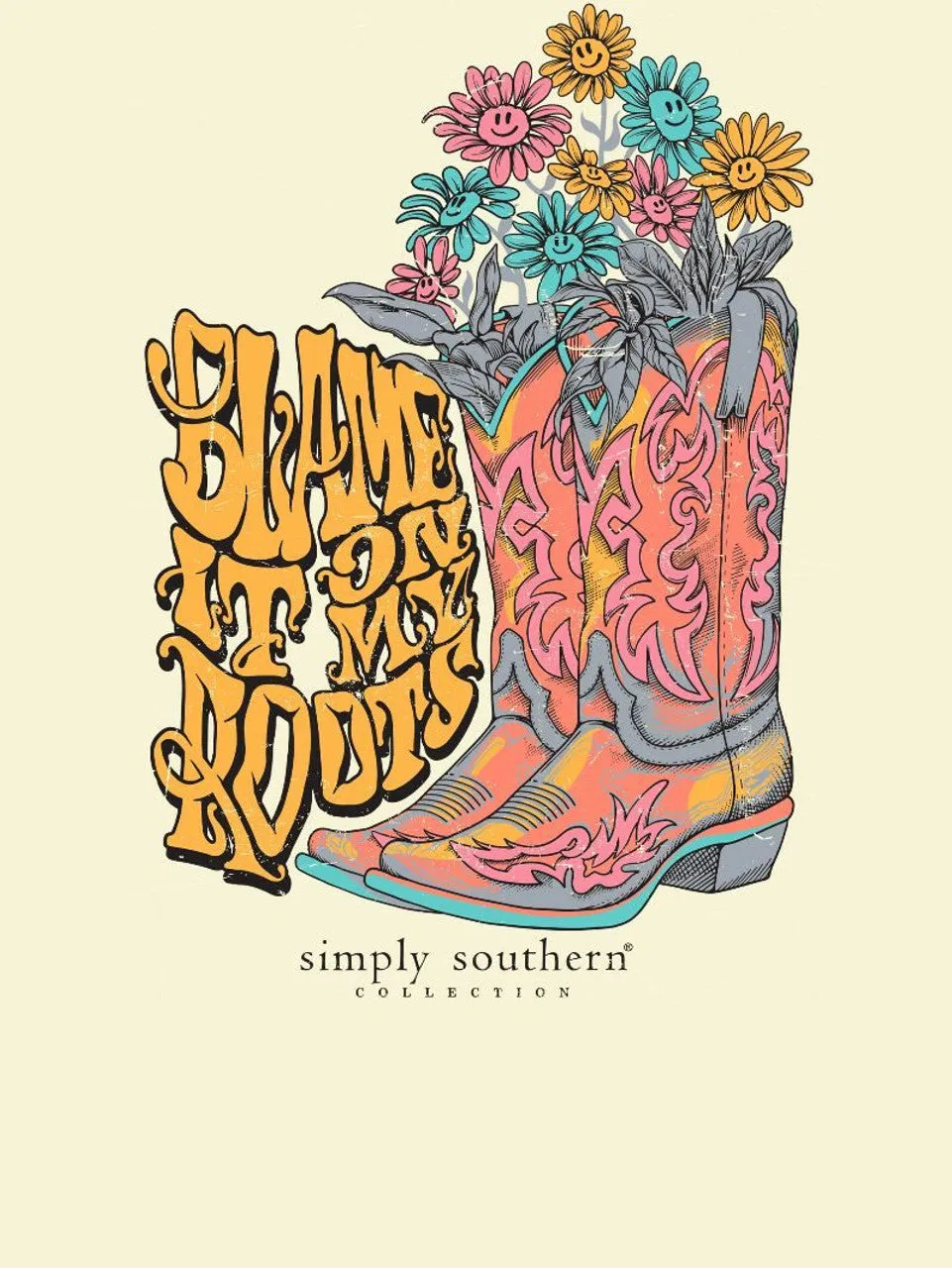 Simply Southern Blame it on My Roots Boxy Tee