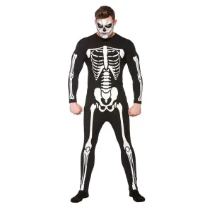 Skeleton Jumpsuit Adults Unisex Fancy Dress Halloween Fun Costume