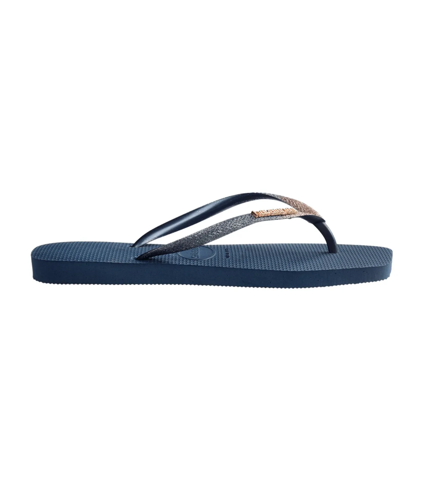 Slim Square Glitter Flip Flops Indigo Blue