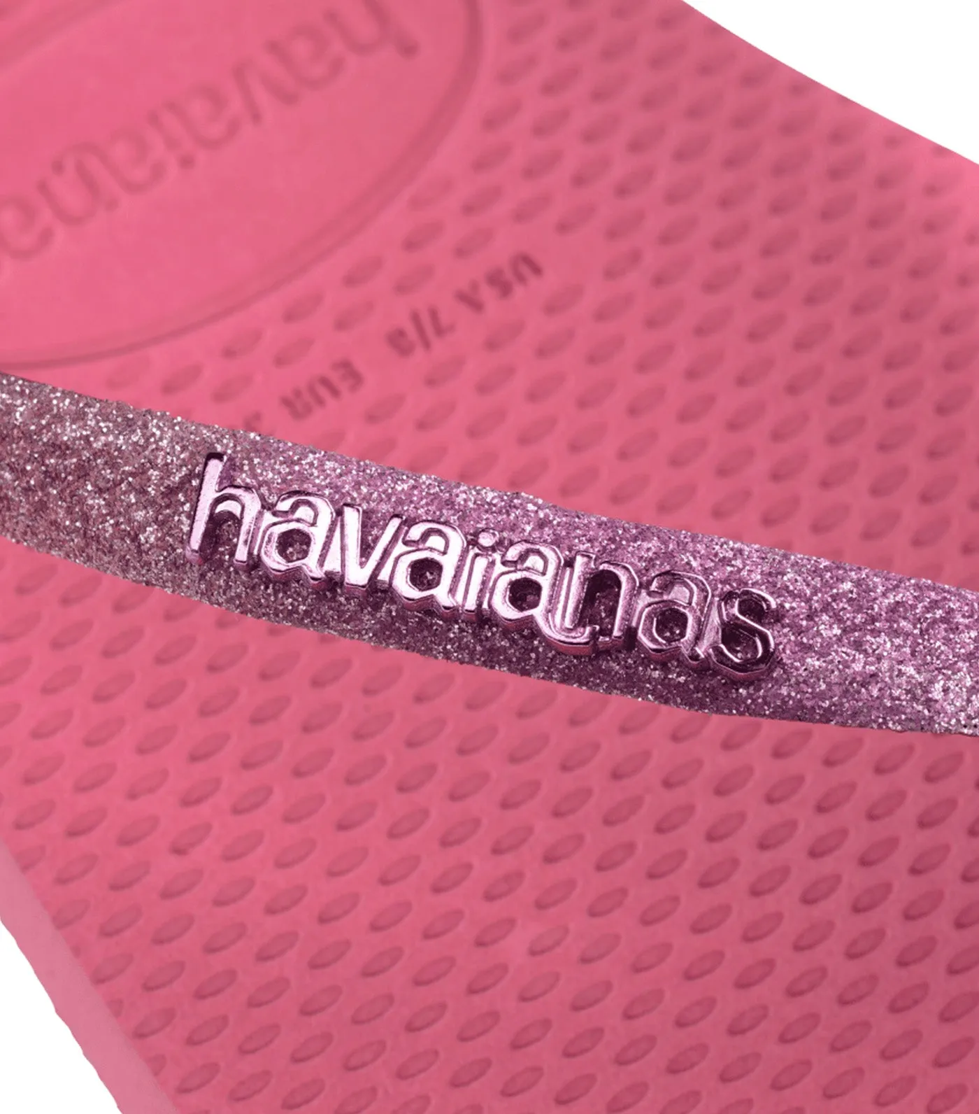 Slim Square Glitter Flip Flops Velvet Rose